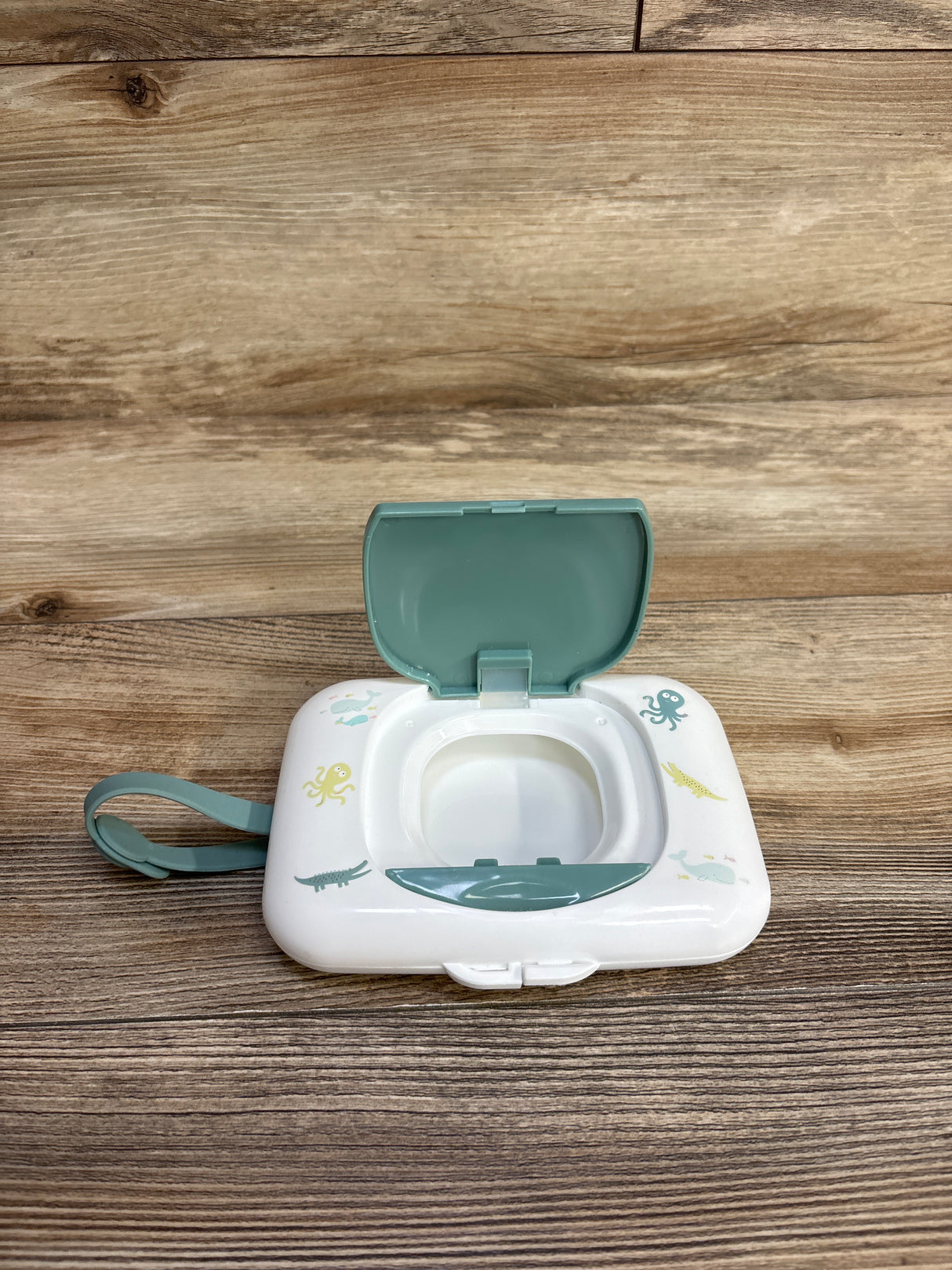 Little Me Portable Wipe Dispenser, White/Green