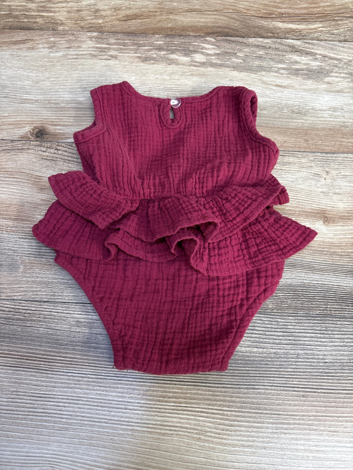 Muslin Ruffle Romper Red sz 12m - Me n Mommy To Be