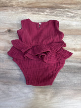 Muslin Ruffle Romper Red sz 12m - Me n Mommy To Be