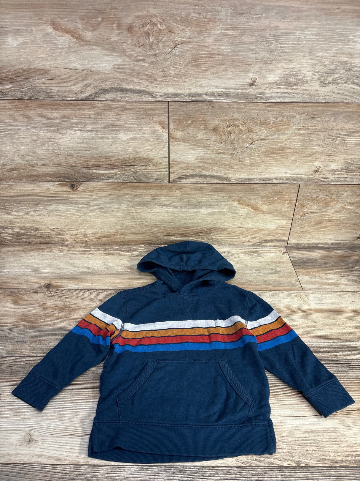Old Navy Striped Hooded Shirt Navy sz 2T