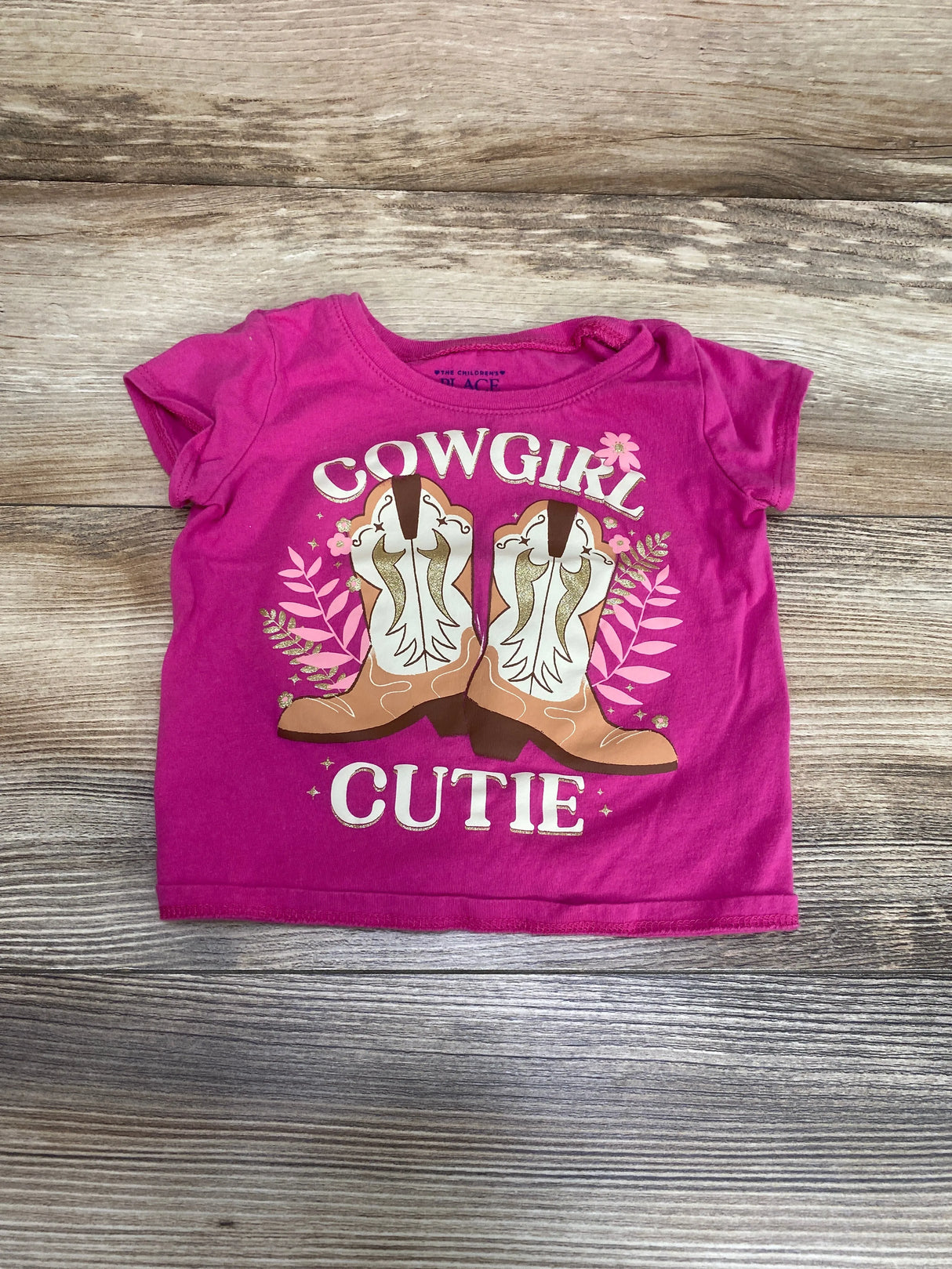 Children's Place Cowgirl Cutie Shirt Pink sz 18-24m