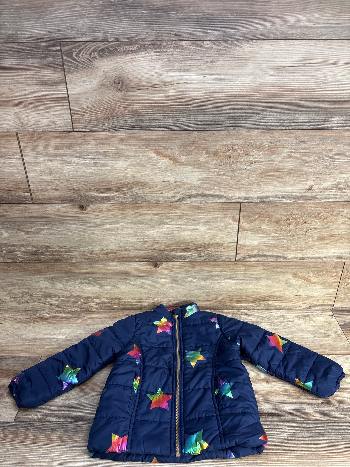 Kids Headquarters Star Print Puffer Jacket Navy sz 4T