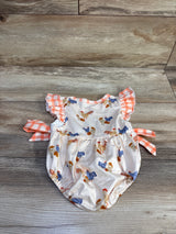 NWOT Adobabirl Smocked Farm Bubble Romper Ivory sz 3-6m