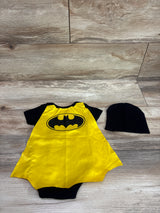 Justice League Batman 2pc Caped Bodysuit & Hat Set Black sz 0-6m