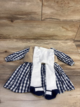 Carter's 3pc Long Sleeve Dress, Plush Vest, & Footed Tights Navy sz 6m