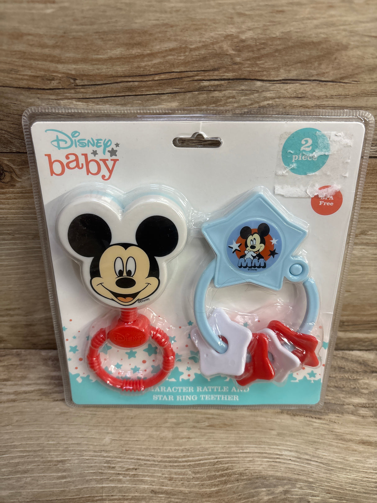 NEW Disney Baby  Mickey Mouse Rattle & Star Ring Teether