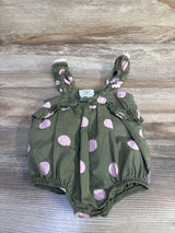 Okie Dokie Polka Dot Bubble Romper Green sz 6m