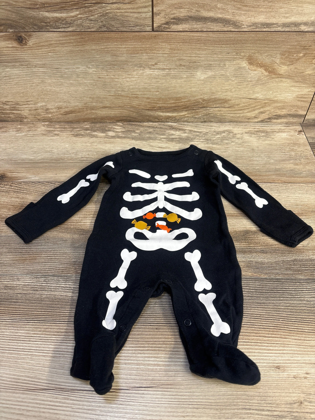 Just One You Skeleton Footed Coverall Black sz Newborn - Me n Mommy To Be