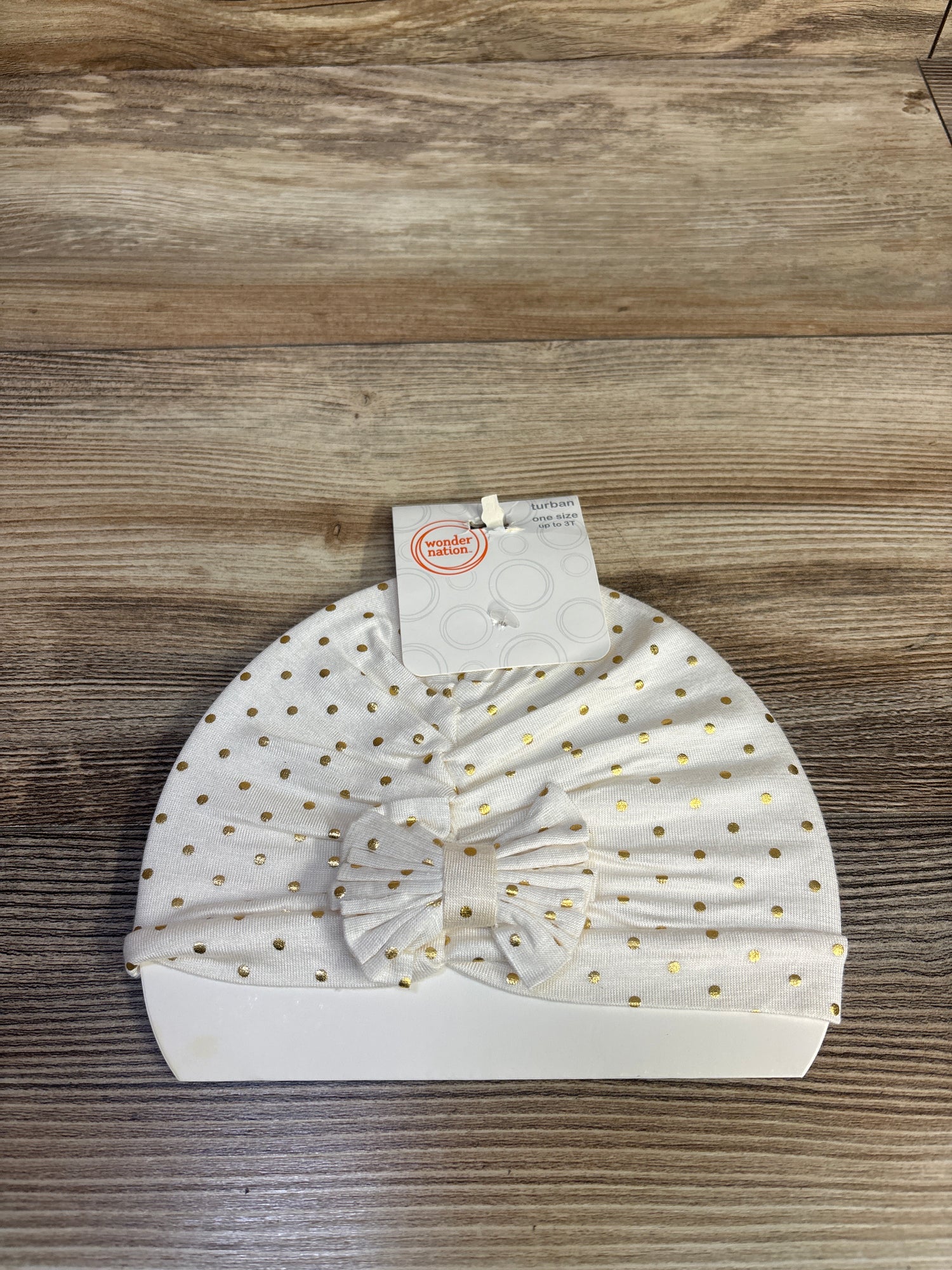 NEW Wonder Nation Polka Dot Turban White One Size (up to 3T)