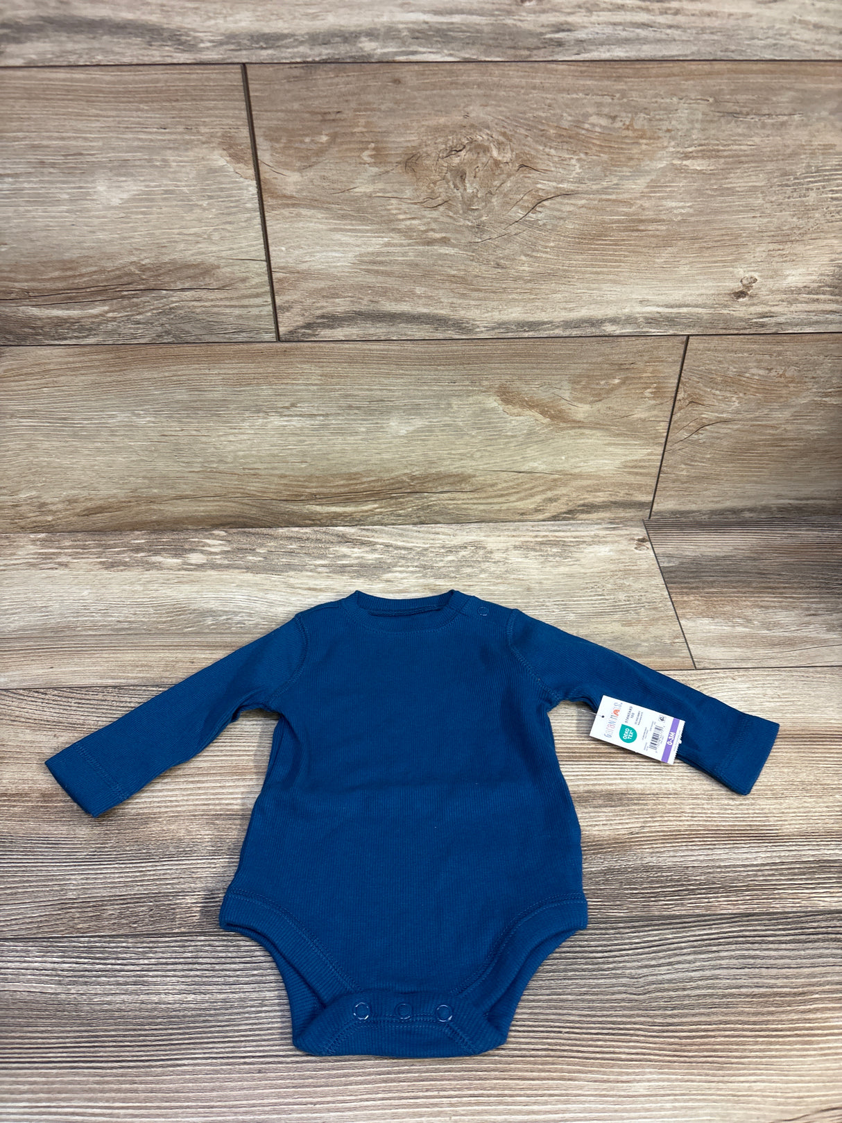 NEW Garanimals Ribbed Long Sleeve Bodysuit Blue sz 0-3m