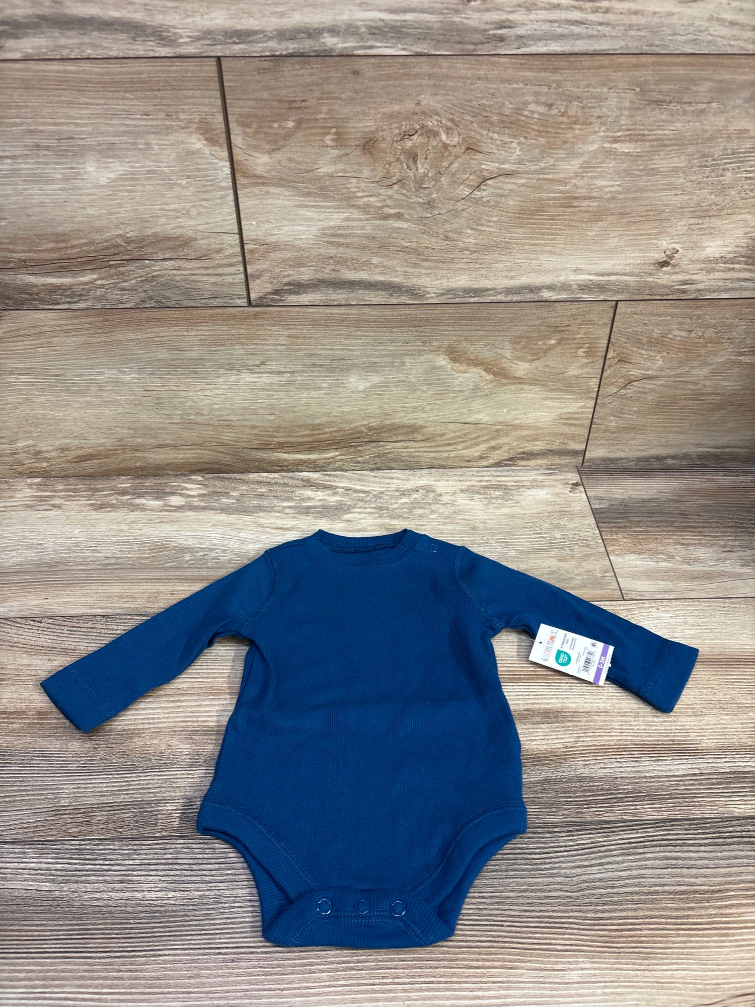 NEW Garanimals Ribbed Long Sleeve Bodysuit Blue sz 0-3m