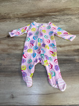 Sweathearts Valentines Day Heart Print Sleeper Pink sz Newborn