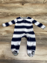 Burt's Bees Baby Organic Striped Sleeper Navy/White sz 0-3m