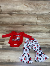 2pc Holy Cow I'm Cute Bodysuit & Pants Red sz 3-6m