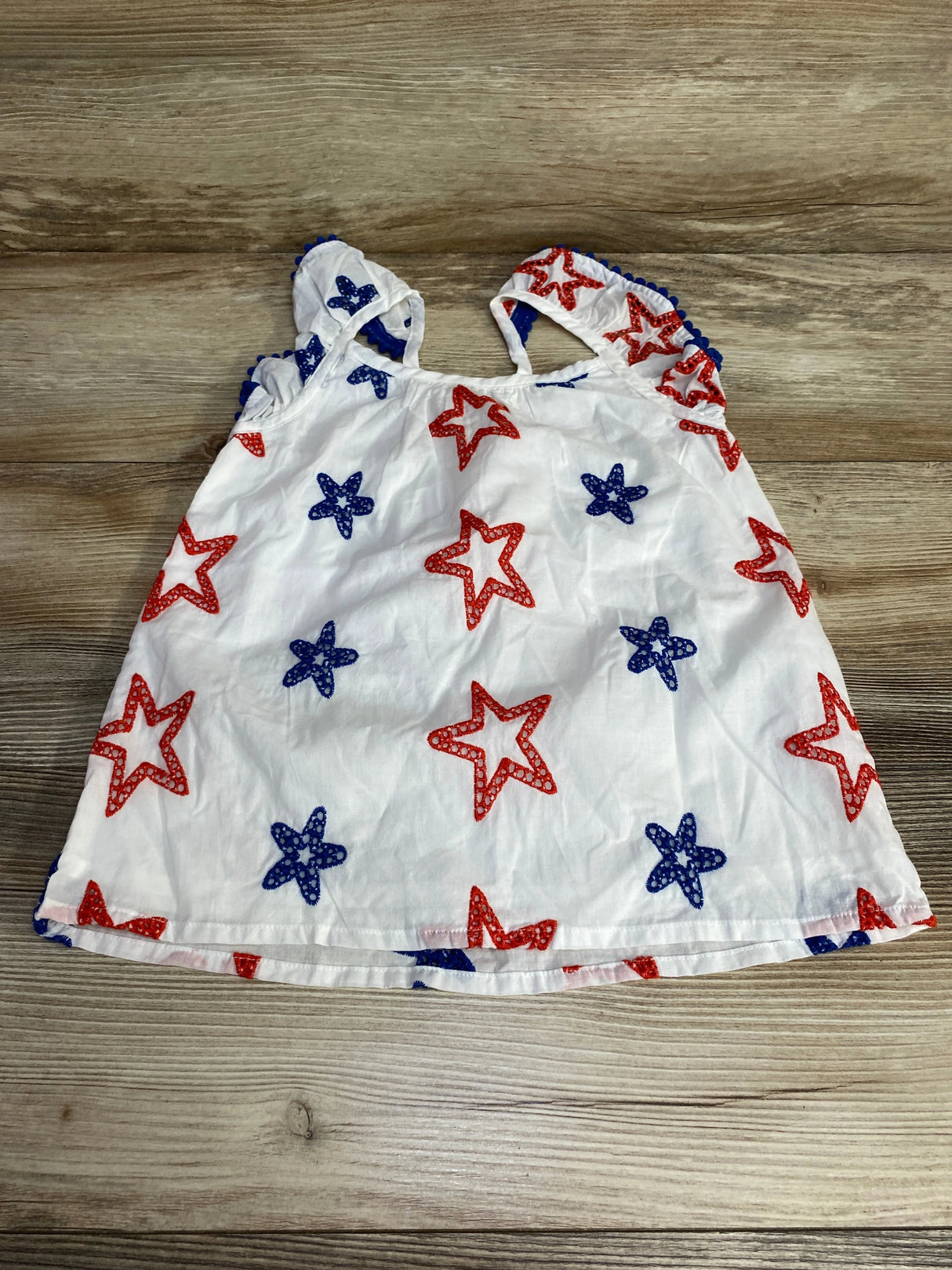 Cat & Jack Embroidered Stars Top White sz 4-5T