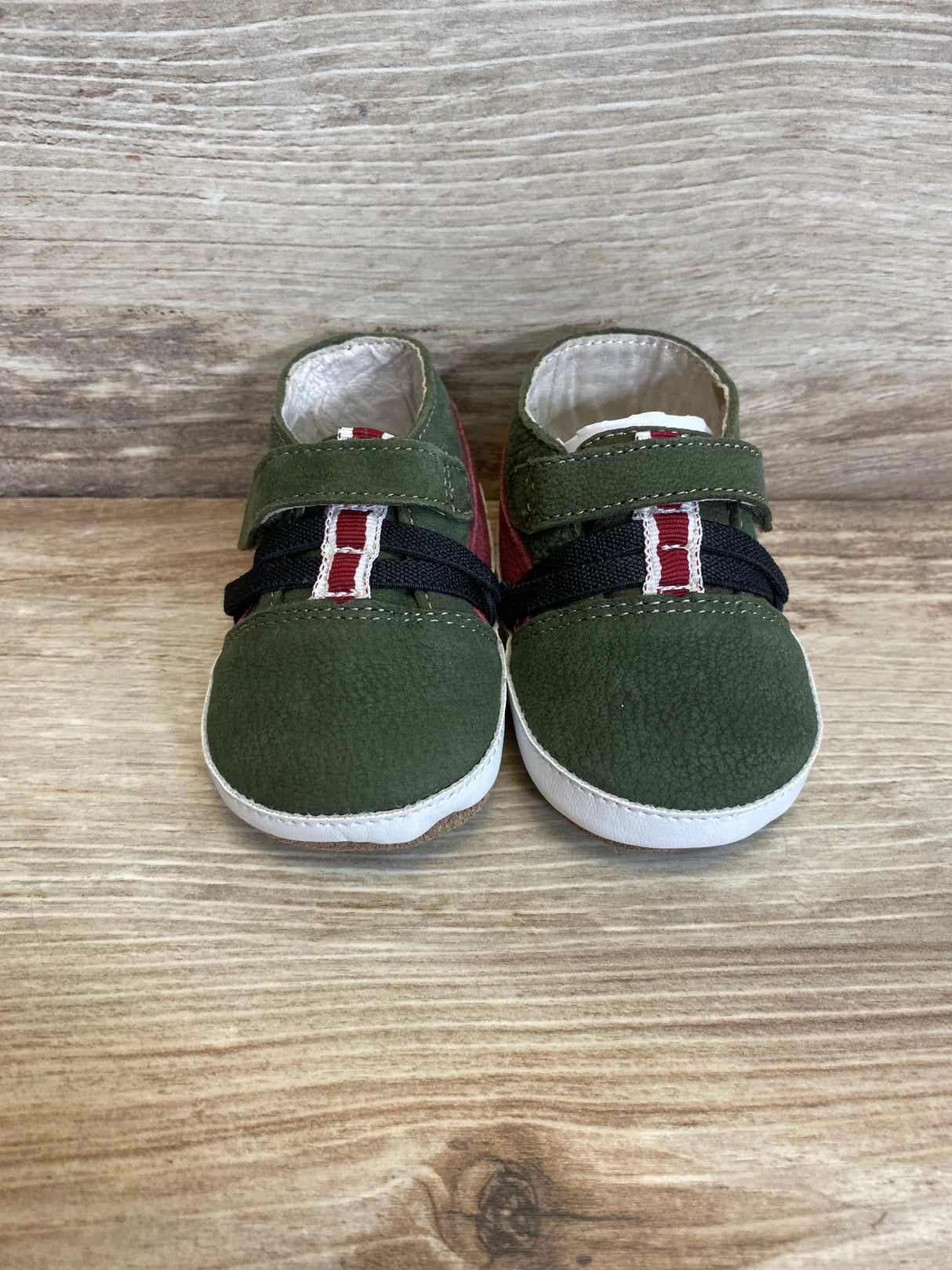 Robeez Baby Boys First Kicks Hook & Loop Soft Sole Shoes Green Sz 3c