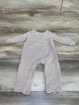 Old Navy Striped Coverall White/Brown sz 12-18m