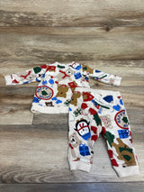 H&M 2pc Christmas Pullover Sweatshirt & Pants Set Tan sz 6m