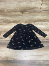 Old Navy Gold Bows Print Dress Black Sz 18-24m