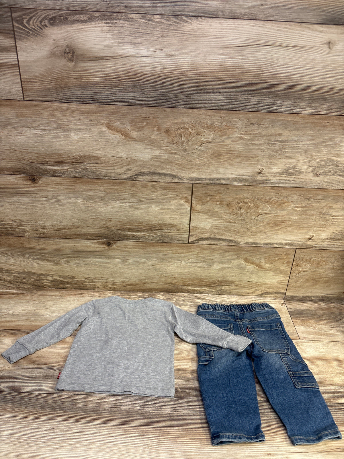 Levi's 2pcLong Sleeve Shirt & Jeans Set Grey sz 12m