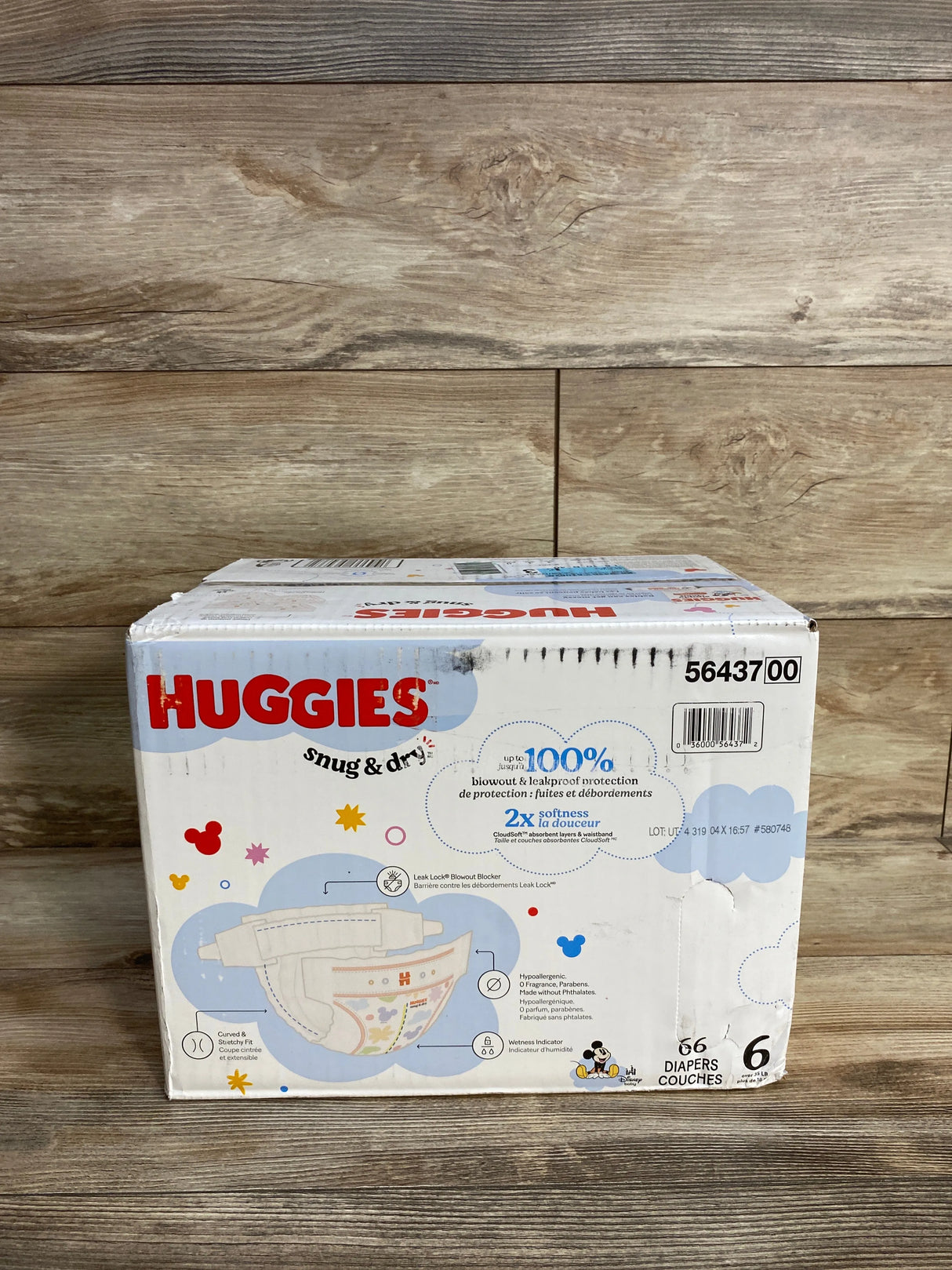 NEW Huggies Snug & Dry Diapers, Size 6 66ct.