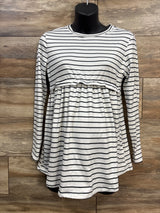 Ekouaer Striped Long Sleeve Shirt White sz Small - Me n Mommy To Be
