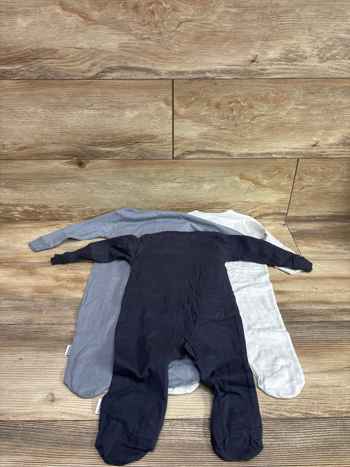 NEW Gerber 3pk Tonal Sleep N' Play Sleepers Blue sz 3-6m