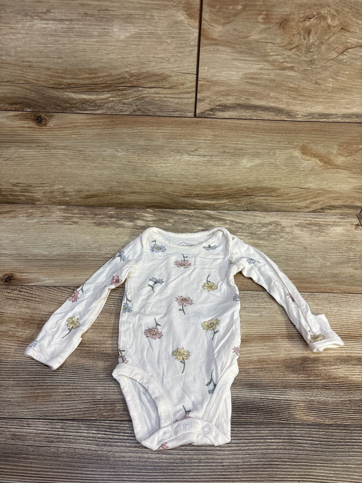 Carter's PurelySoft Long Sleeve Bodysuit White sz 3m