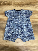 Old Navy Henley Dino Shortie Romper Blue sz 6-12m