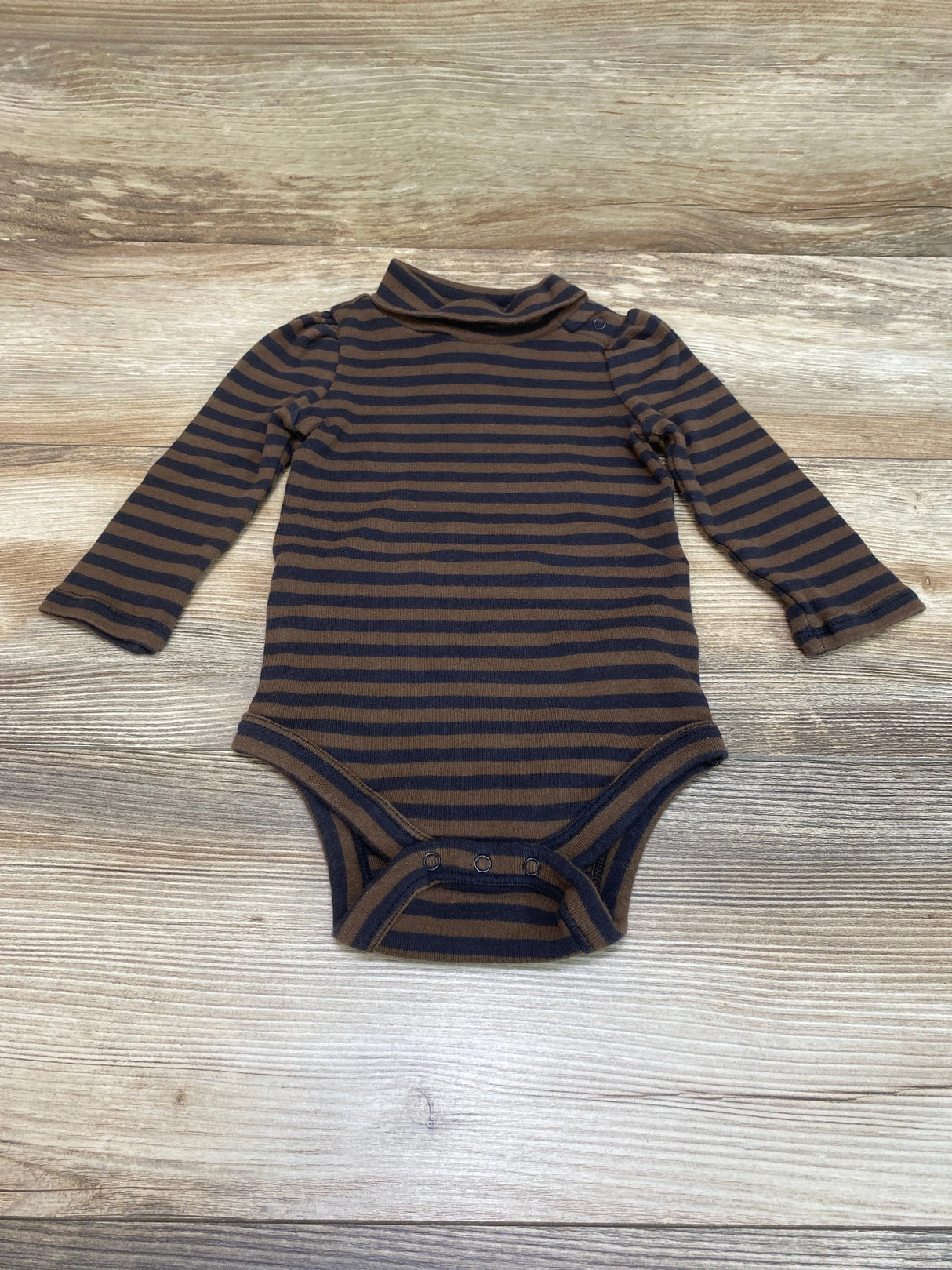 Baby Gap Turtle Neck Striped Bodysuit Brown sz 6-12m