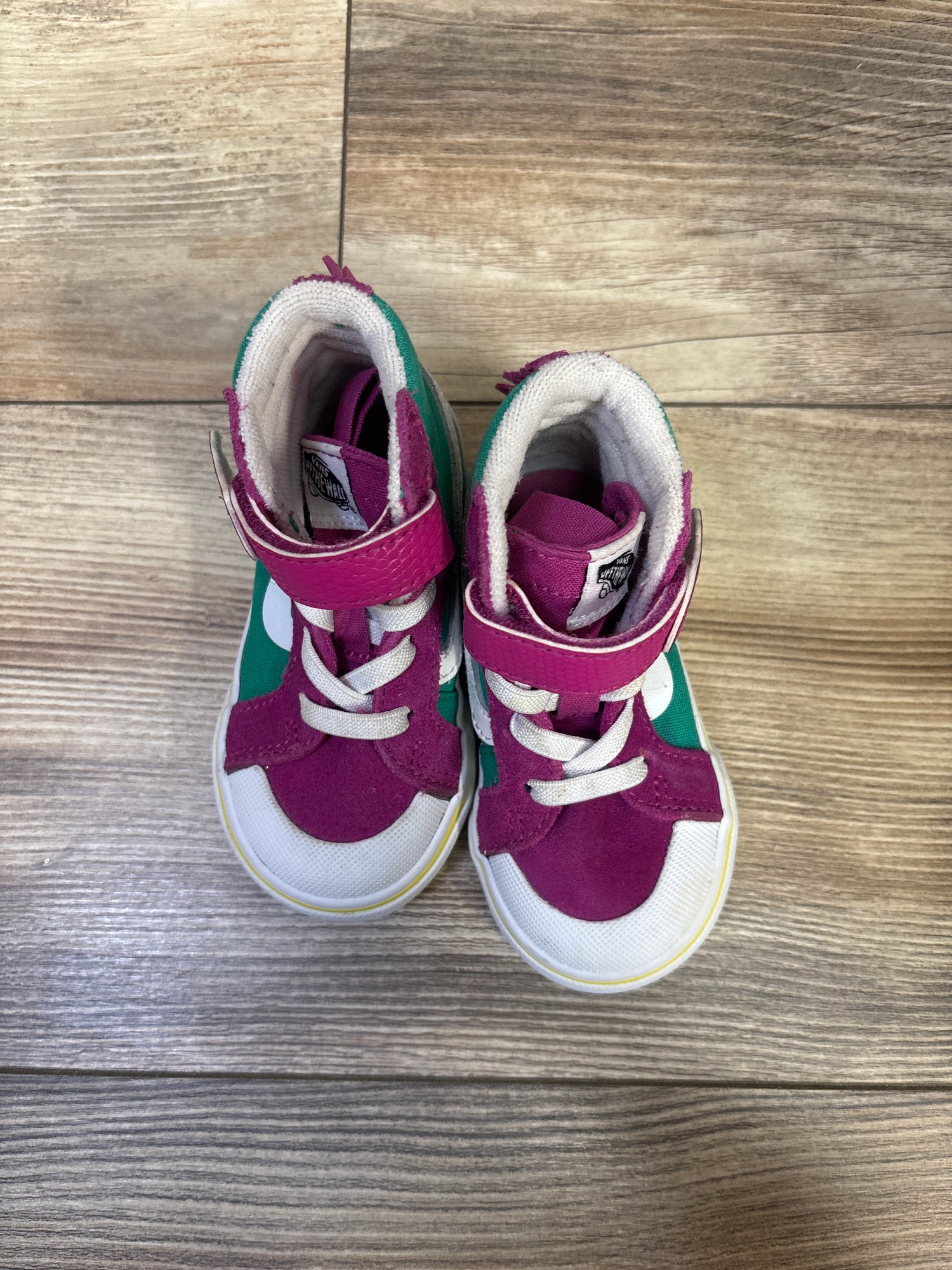 Vans Dino Sk8-Hi Reissue V Sneakers Fuchsia Red/Pepper Green sz 5c