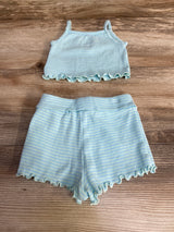 Baby Gap 2pc Rib Top & Shorts Set Blue sz 3-6m