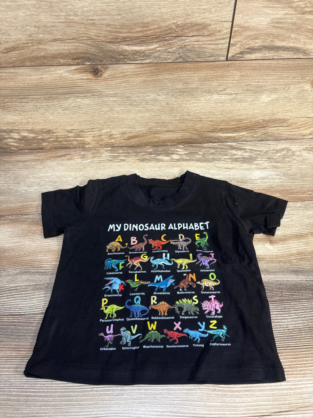 My Dinosaur Alphabet Shirt Black sz 2T