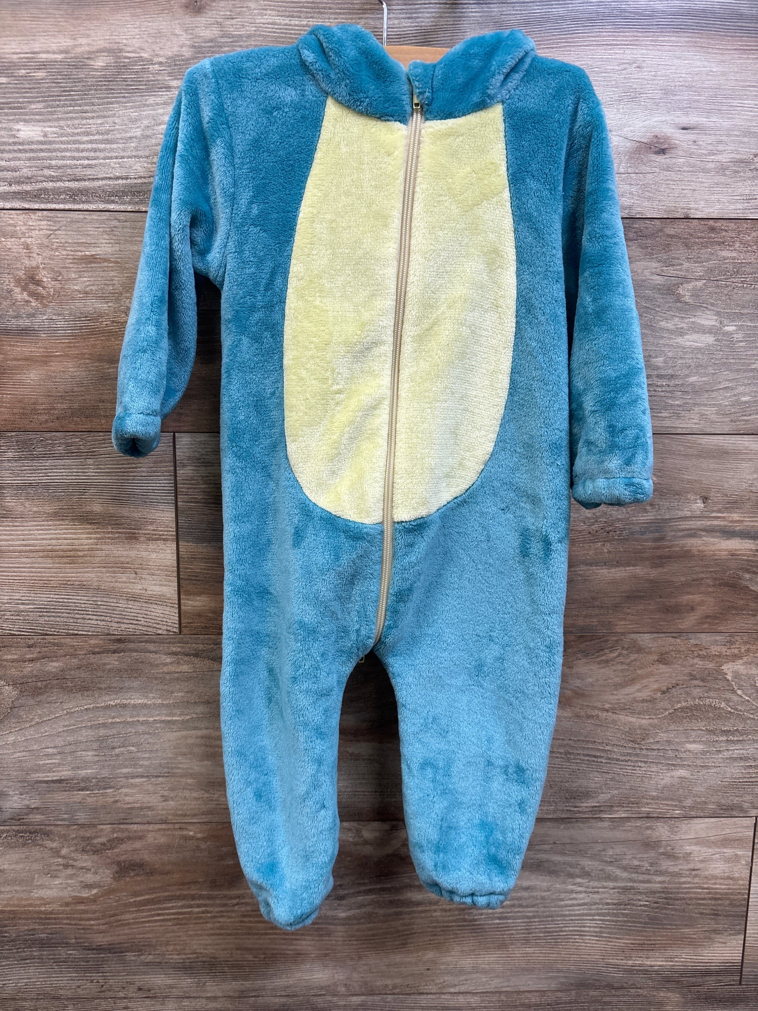 Pokemon Snorlax Plush Hooded Coverall Costume Blue sz 2/3T