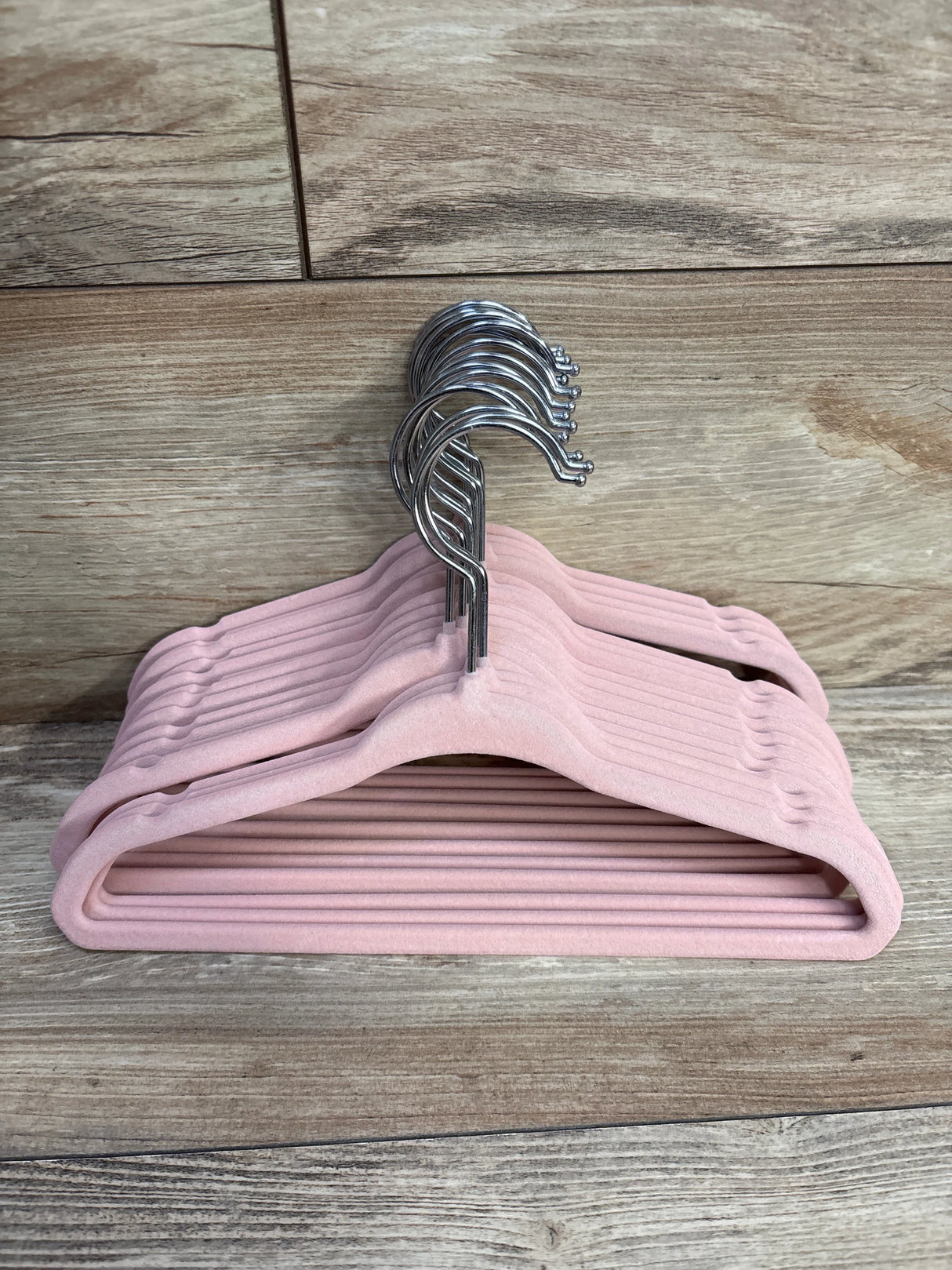 Kids Pink Velvet Hangers 15pk