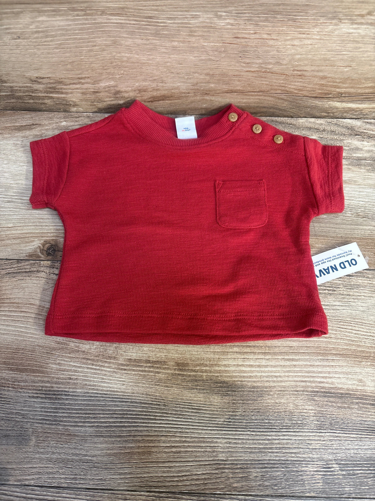 NEW Old Navy Short Sleeve Shirt Red sz 0-3m - Me n Mommy To Be