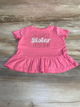 Okie Dokie Best Sister Ever Peplum Shirt Pink sz 18m