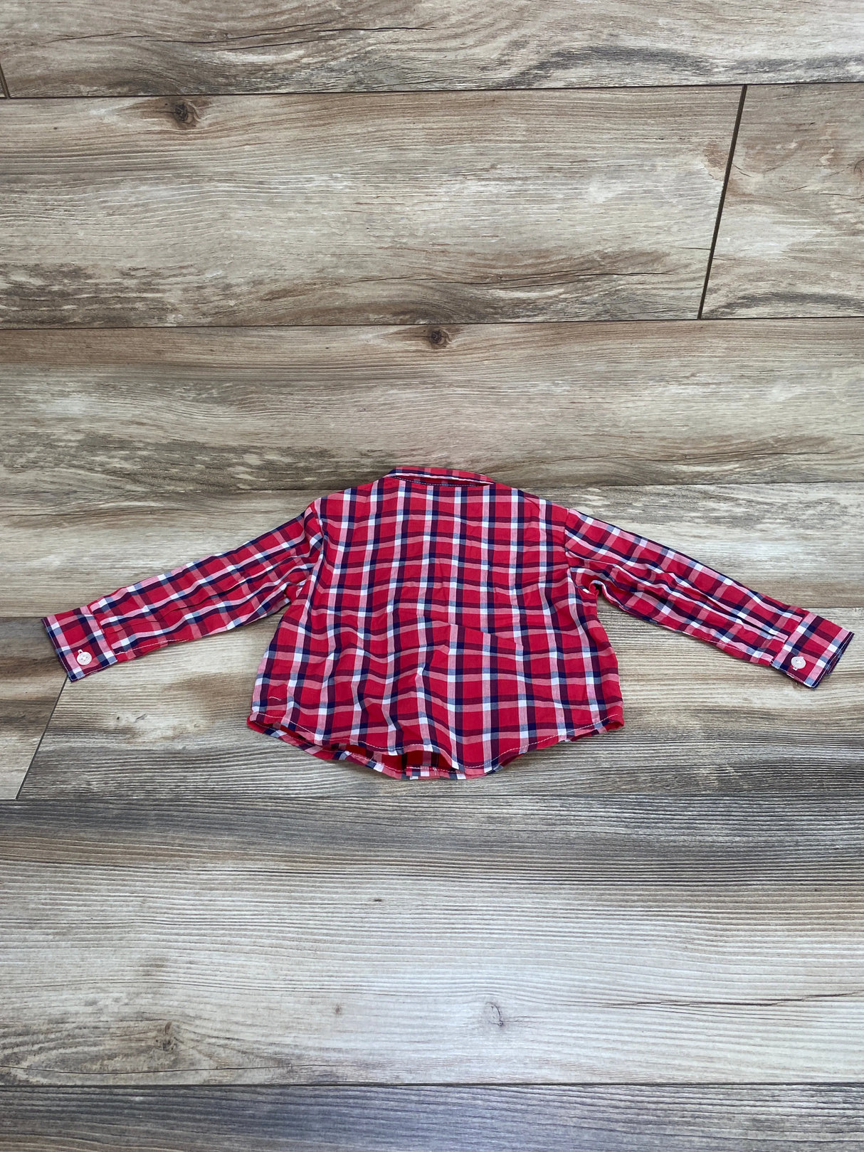 TFW Plaid Button Up Shirt Red sz 12m