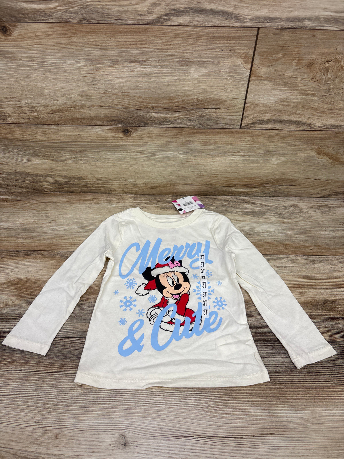 NEW Disney Junior Merry & Cute Long Sleeve Shirt Ivory sz 3T