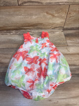 First Impressions Floral Tulle Romper White sz 6-9m