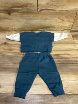 Badgley Mischka 2pc Pullover Sweatshirt & Pants Set Blue sz 3-6m