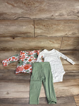 NEW Just One You 3pc Floral Shirt & Bottoms Set White sz 12m