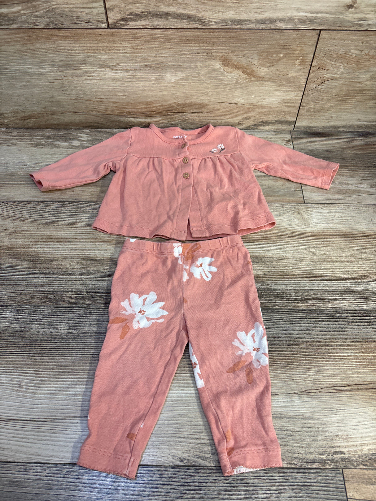Carter's 2pc Button Top & Bottoms Set Pink sz 6m
