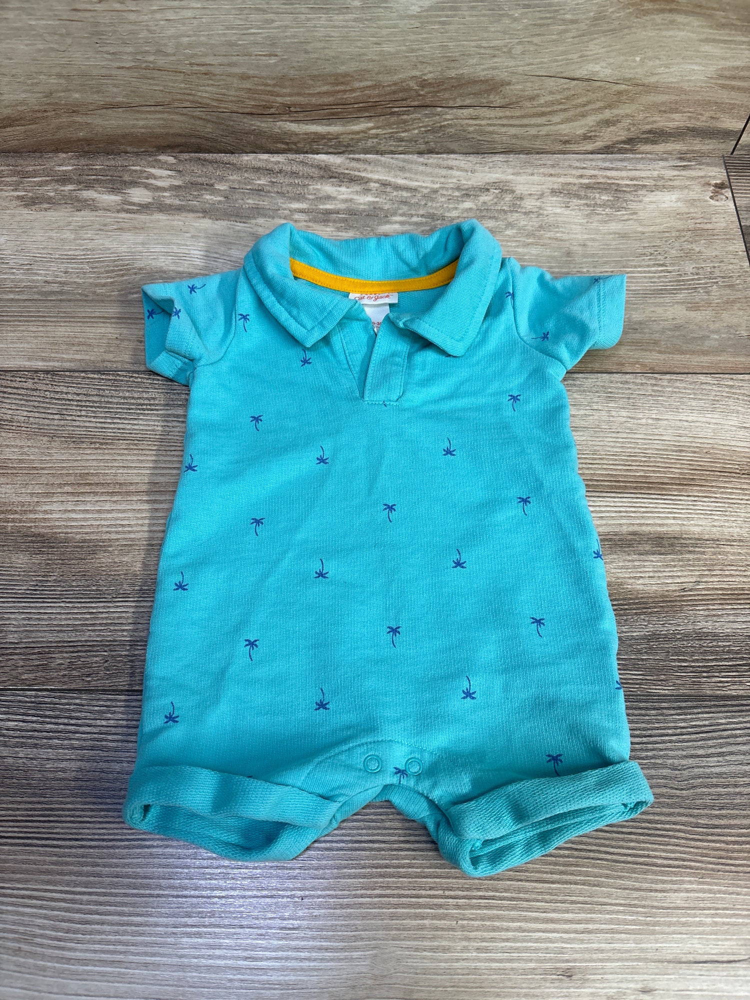 Cat & Jack Polo Shortie Romper Teal sz 0-3m