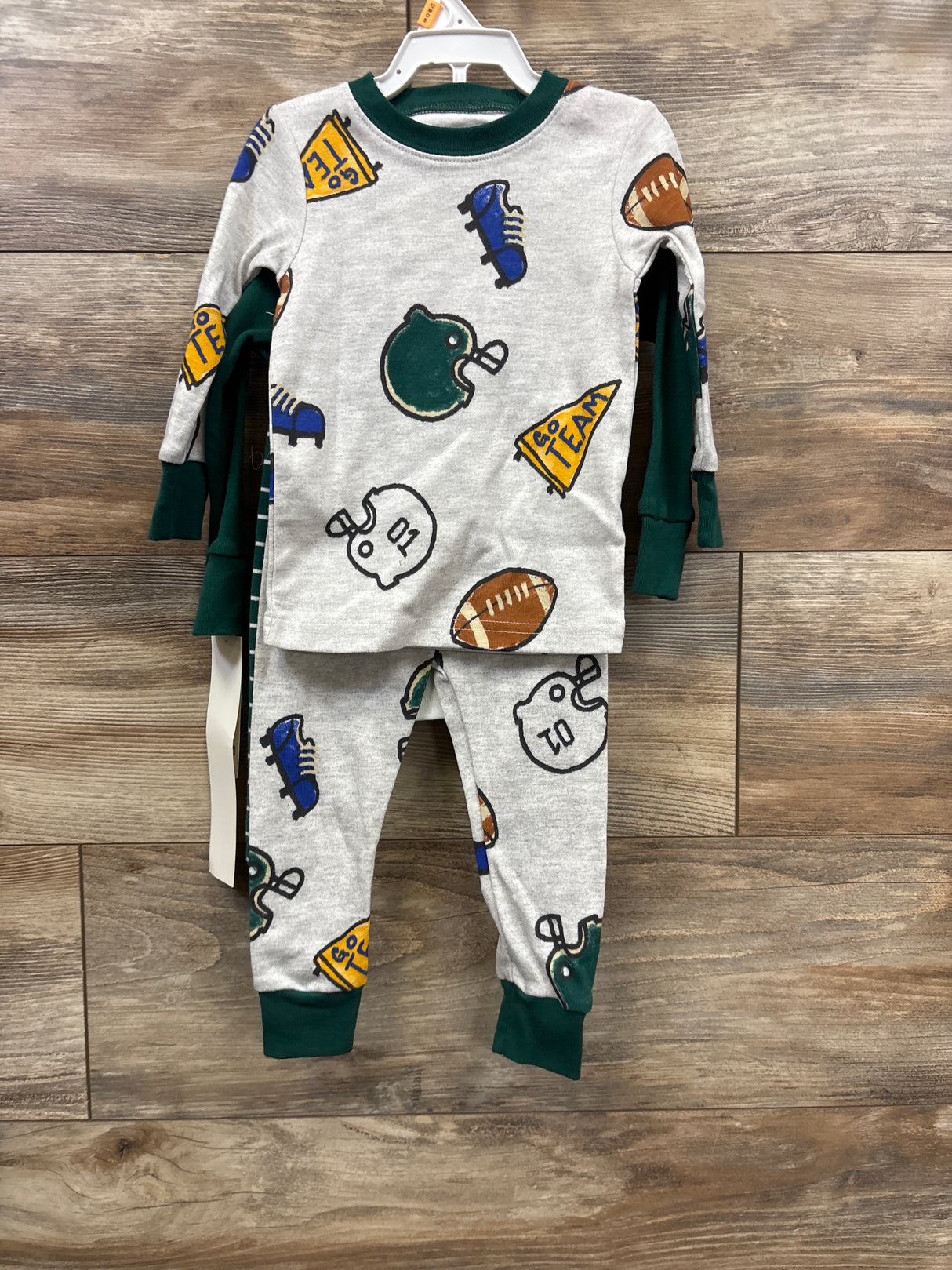 NEW Carter's 4pc Football Pajama Set Emerald sz 12m