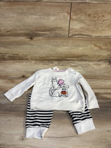 NEW Cat & Jack 2pc Halloween Dog & Cat Trick-Or-Treating Sweatshirt & Jogger Set White sz 12m