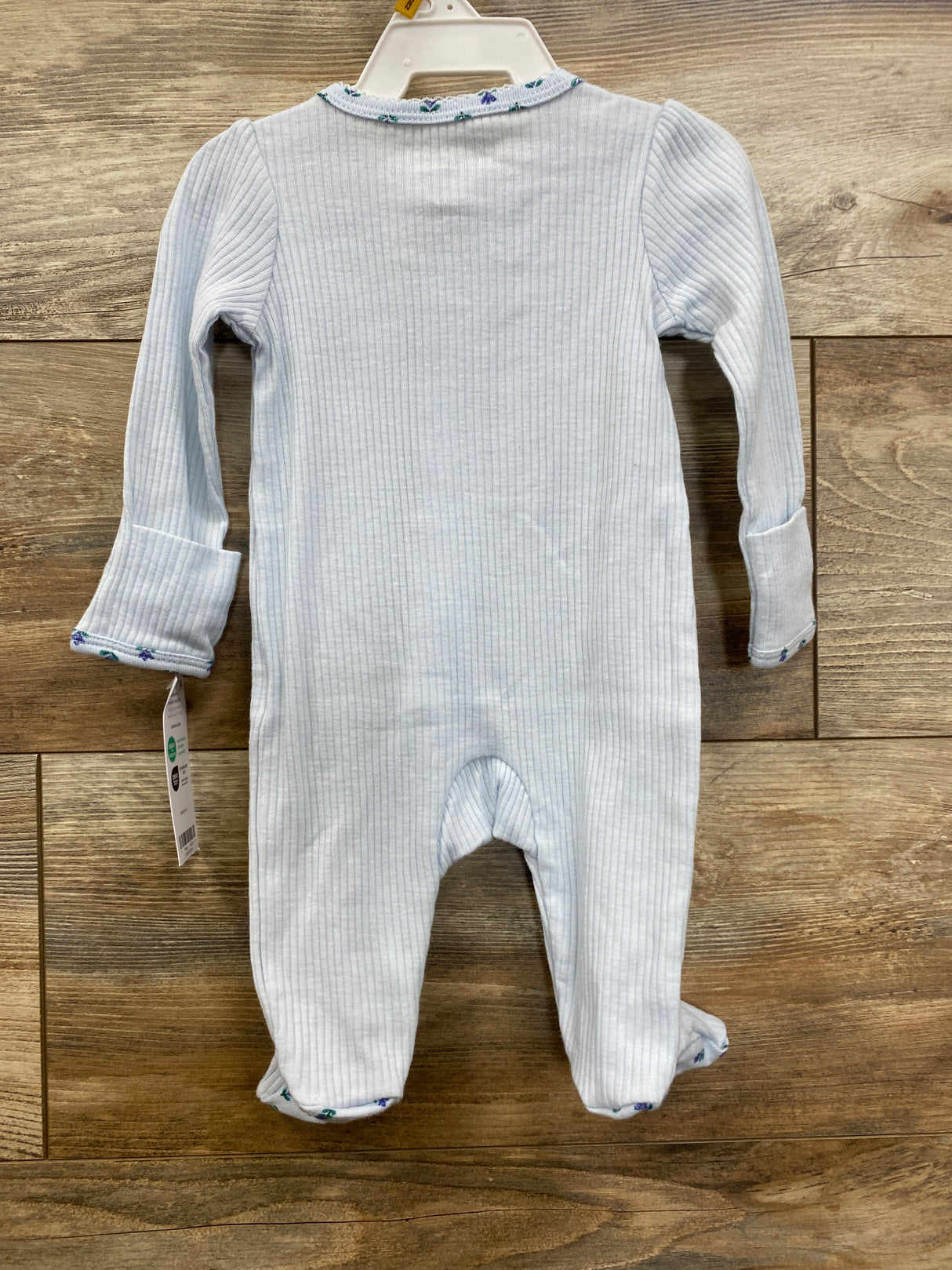 NEW Carter's Ribbed Floral Sleeper Blue sz Newborn