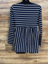 Maternity Striped Navy/White Shirt sz Large