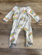 Burt's Bees Baby Rainbow Sleeper White sz 0-3m