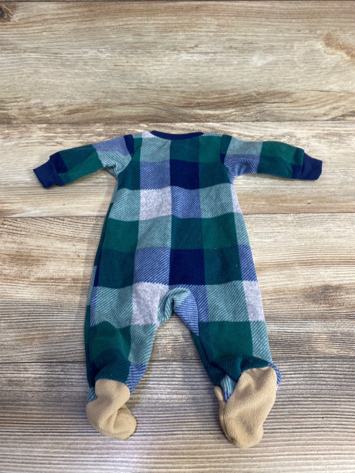 Carter's Plaid Blanket Sleeper Green sz Preemie
